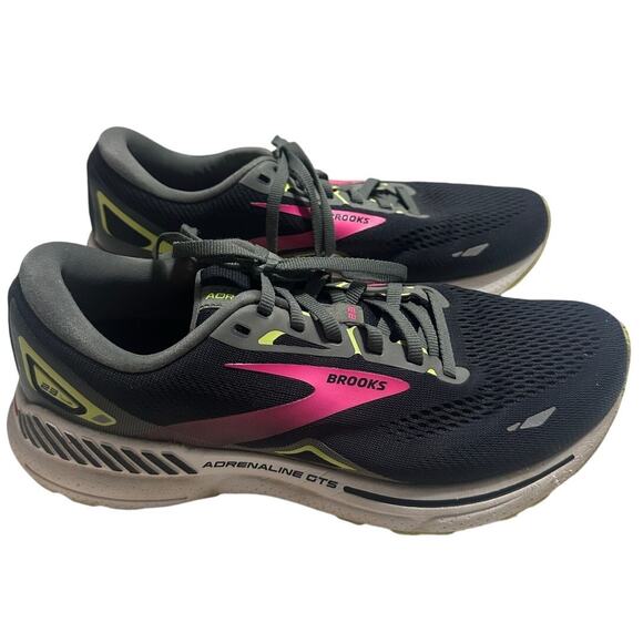 Brooks Adrenaline GTS 23 Running Shoes Women's Size 10 Wide Black Pink - Picture 1 of 9